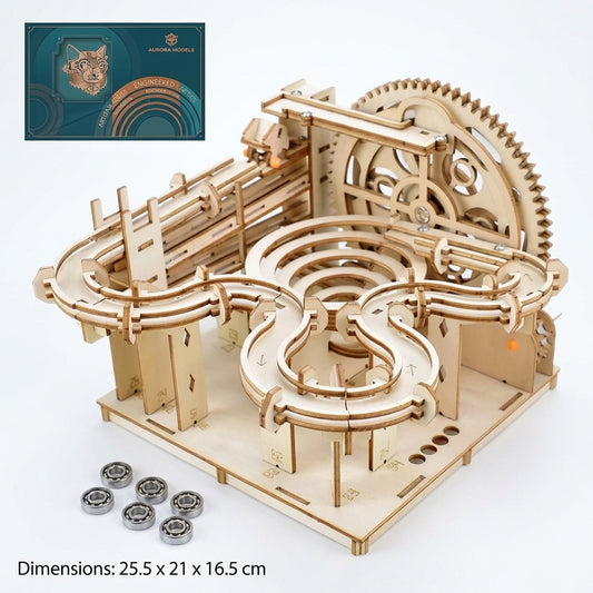 3D Wooden Marble Run Puzzle — DIY Mechanical Model Building Kit | STEM Toy for Kids & Adults