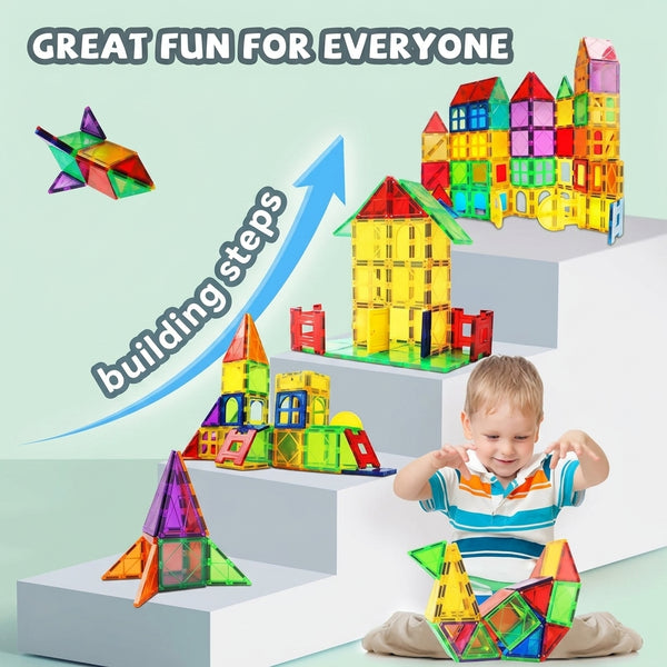Magnetic Building Blocks Set for Kids  — 38 Piece STEM Tiles | Creative  Architecture Toy Ages 3+