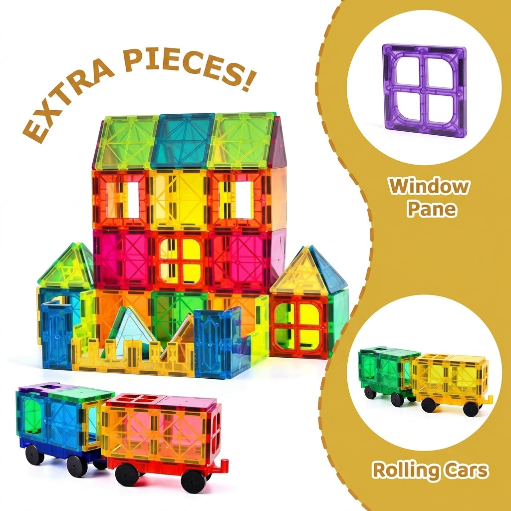 Magnetic Building Blocks Set for Kids  — 38 Piece STEM Tiles | Creative  Architecture Toy Ages 3+