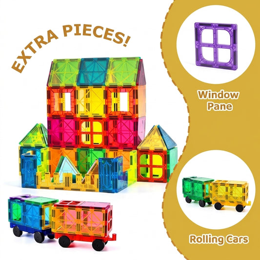 Magnetic Building Blocks Set for Kids  — 38 Piece STEM Tiles | Creative  Architecture Toy Ages 3+