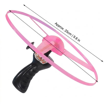 LED Flying Disc Toy for Kids —  Light Up Pull String UFO Spinner  | Outdoor Fun Gift