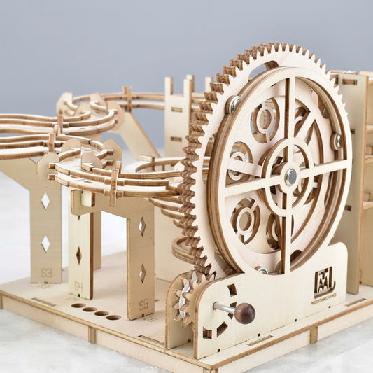 3D Wooden Marble Run Puzzle —  DIY Mechanical Model Building Kit  | STEM Toy for Kids & Adults