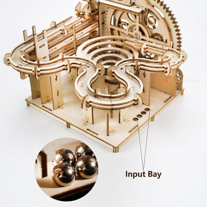 3D Wooden Marble Run Puzzle —  DIY Mechanical Model Building Kit  | STEM Toy for Kids & Adults