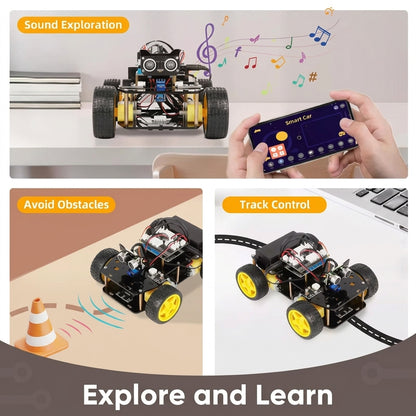 Smart Robot Car Kit for Kids —  Arduino & Scratch Compatible  STEM Coding Robotics Kit with  App Control