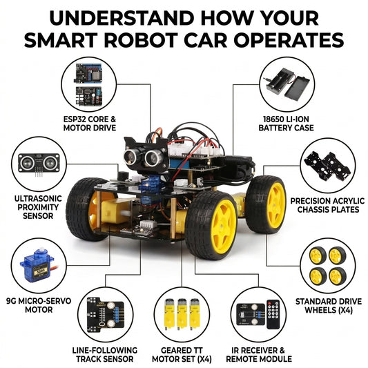 Smart Robot Car Kit for Kids —  Arduino & Scratch Compatible  STEM Coding Robotics Kit with  App Control