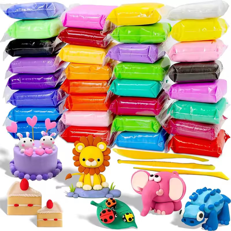 Air Dry Clay Kit for Kids – 24 Colors Ultra Light Modeling Clay