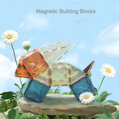 Magnetic Building Tiles Set – 122 PCS 4D STEM Blocks for Kids Toddlers