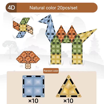 Magnetic Building Tiles Set – 122 PCS 4D STEM Blocks for Kids Toddlers
