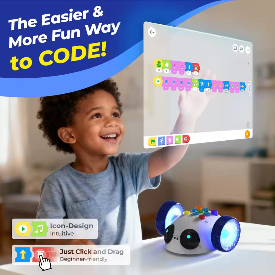 Coding Robot for Kids – Beginner Programmable STEM Learning Robot Toy