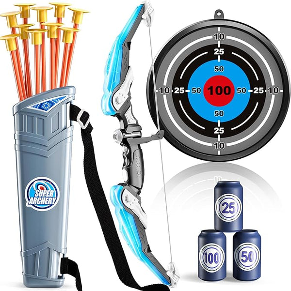 Kids Archery Bow & Arrow Set – Suction Cup Arrows with Target & Quiver