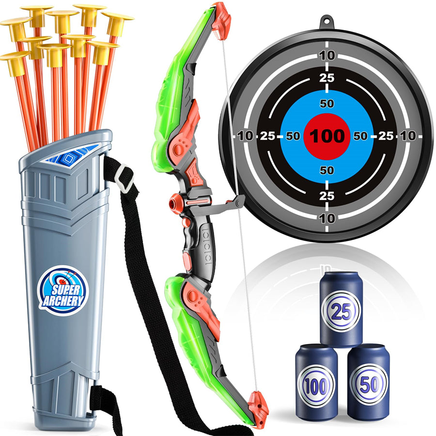Kids Archery Bow & Arrow Set – Suction Cup Arrows with Target & Quiver