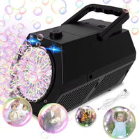 Automatic Bubble Machine for Kids – USB & Battery Powered LED Bubble Blower
