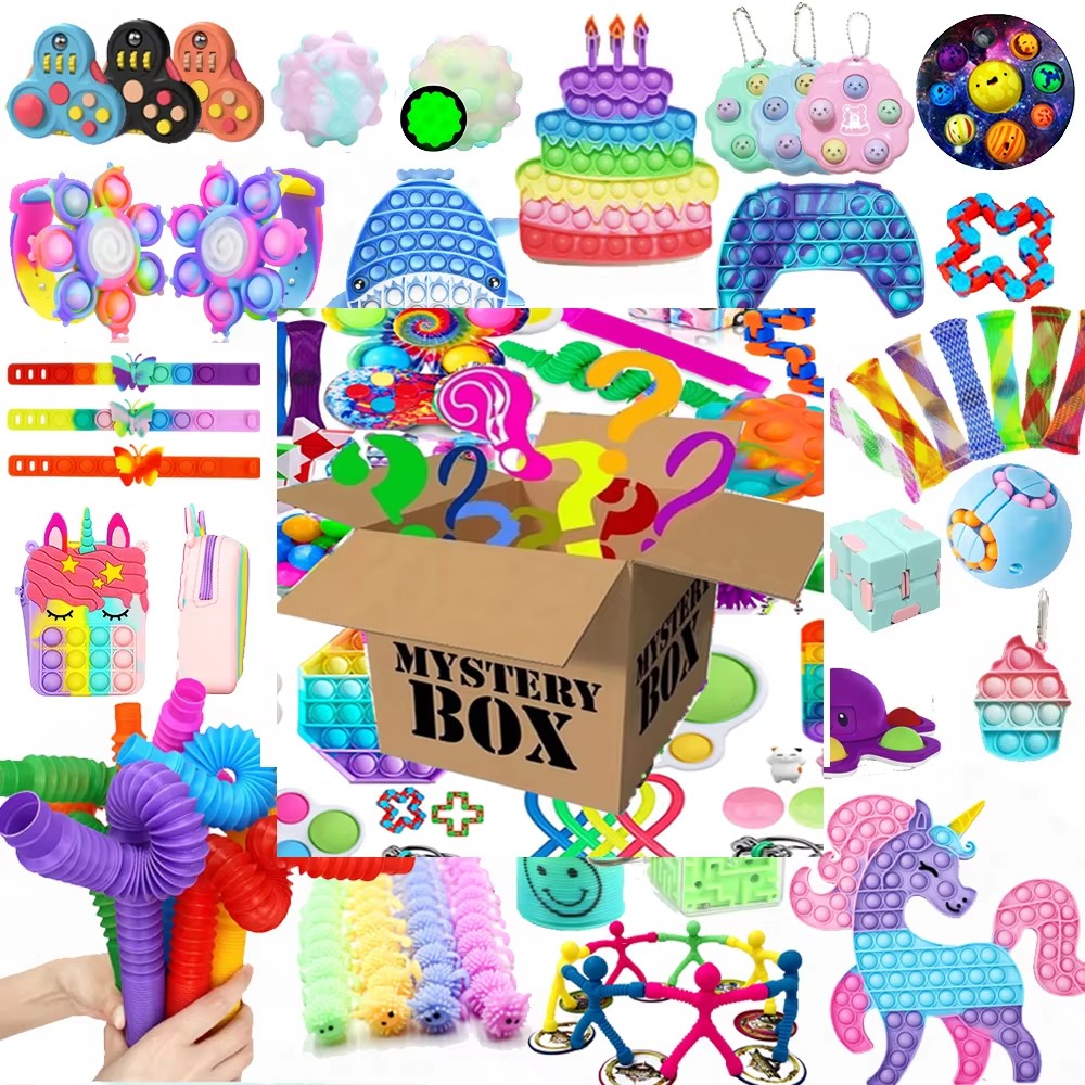Fidget Toy Mystery Box – 300+ Styles Sensory Pop Fidget Pack for Kids