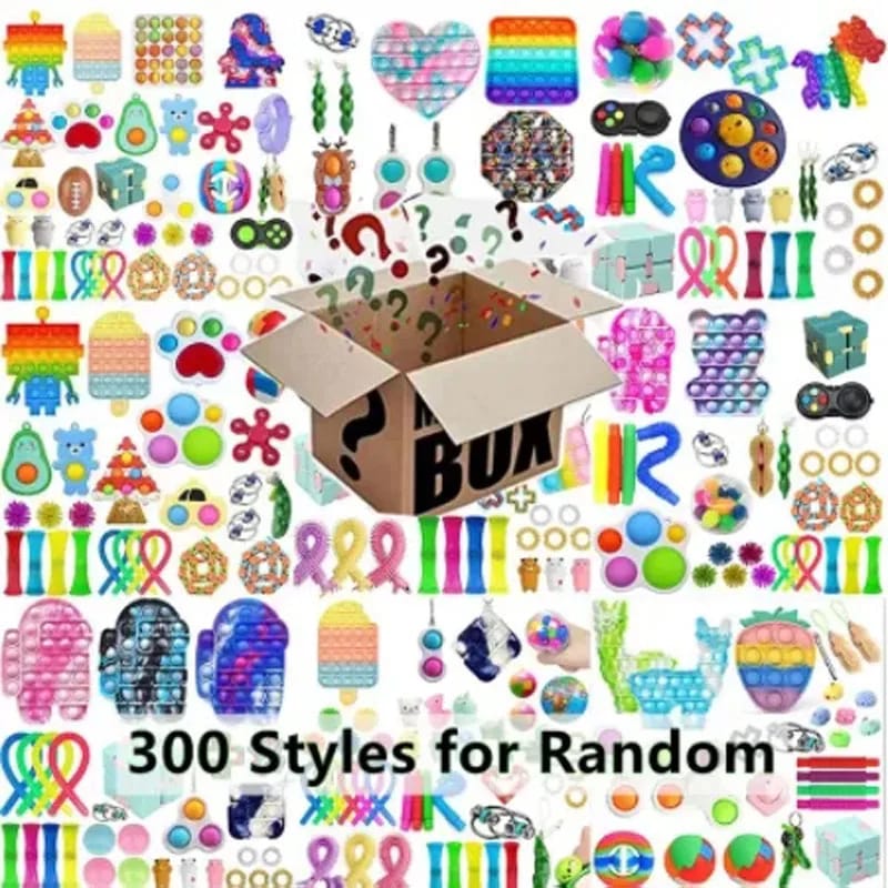 Fidget Toy Mystery Box – 300+ Styles Sensory Pop Fidget Pack for Kids