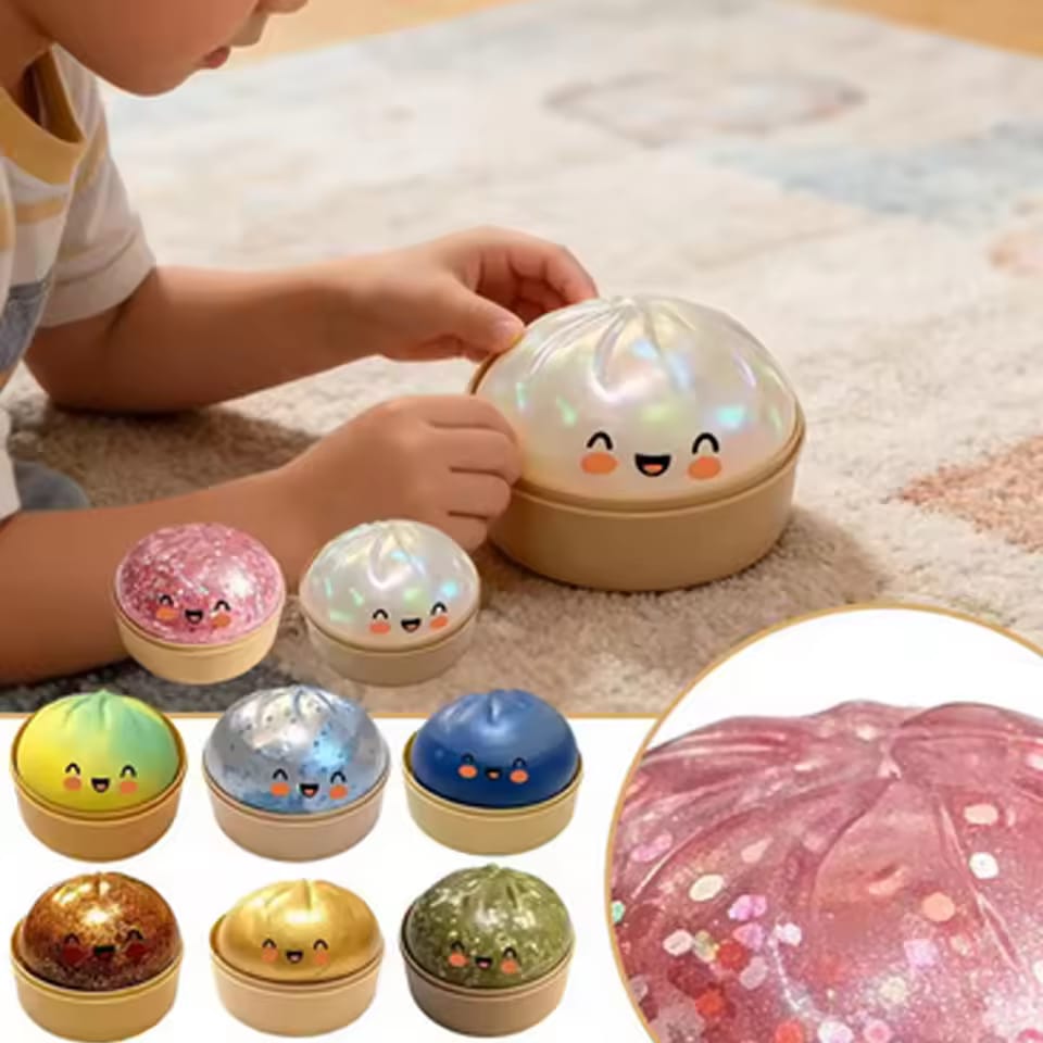 Squishy Slow Rise Stress Ball – Kawaii Dumpling Sensory Fidget Toy