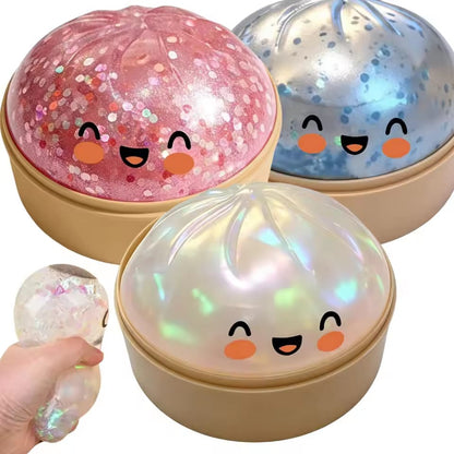Squishy Slow Rise Stress Ball – Kawaii Dumpling Sensory Fidget Toy