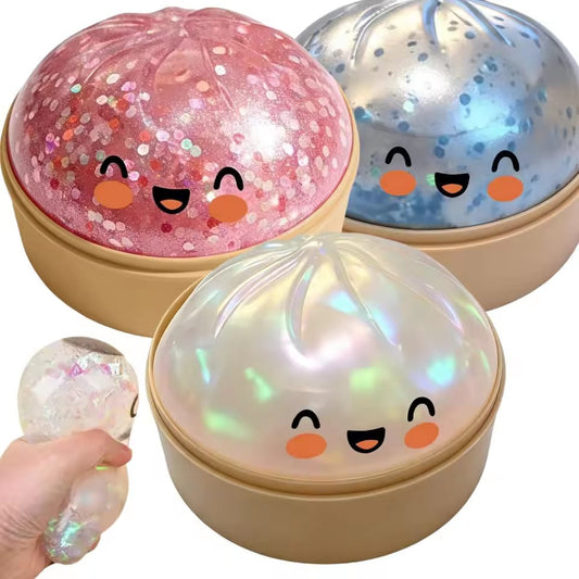 Squishy Slow Rise Stress Ball – Kawaii Dumpling Sensory Fidget Toy