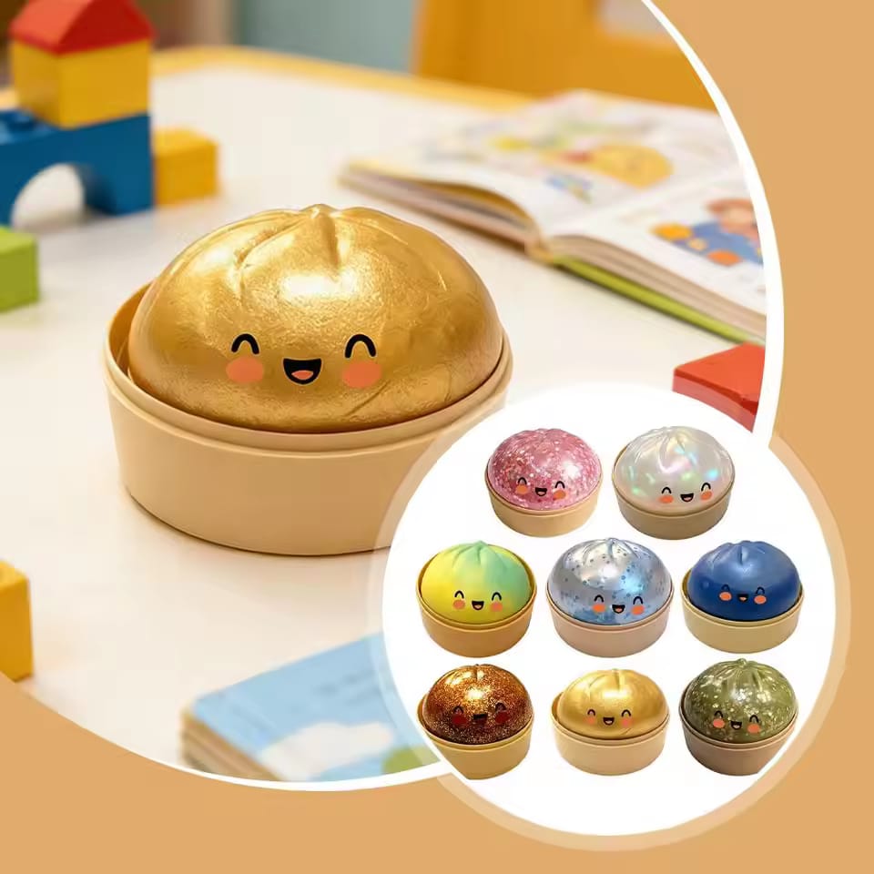 Squishy Slow Rise Stress Ball – Kawaii Dumpling Sensory Fidget Toy