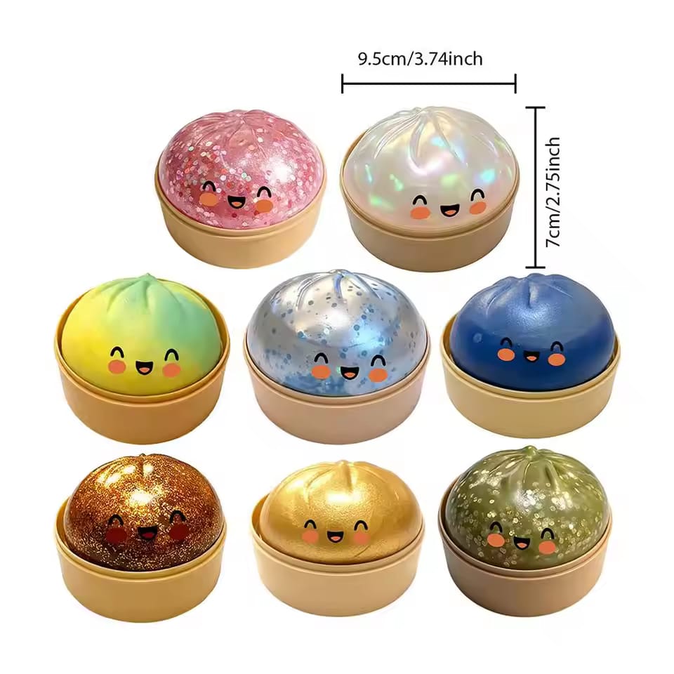 Squishy Slow Rise Stress Ball – Kawaii Dumpling Sensory Fidget Toy