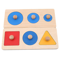 Wooden Montessori Shape Sorter – Toddler Peg Puzzle Learning Toy Ages 1-3