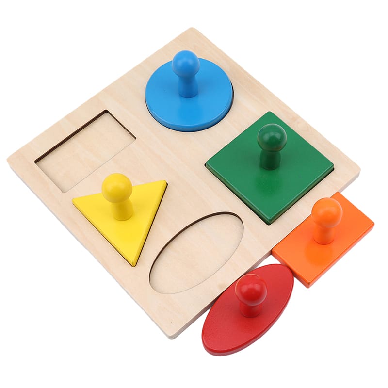 Wooden Montessori Shape Sorter – Toddler Peg Puzzle Learning Toy Ages 1-3