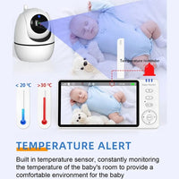 Video Baby Monitor – 360° Pan Tilt Camera Night Vision & Two-Way Talk