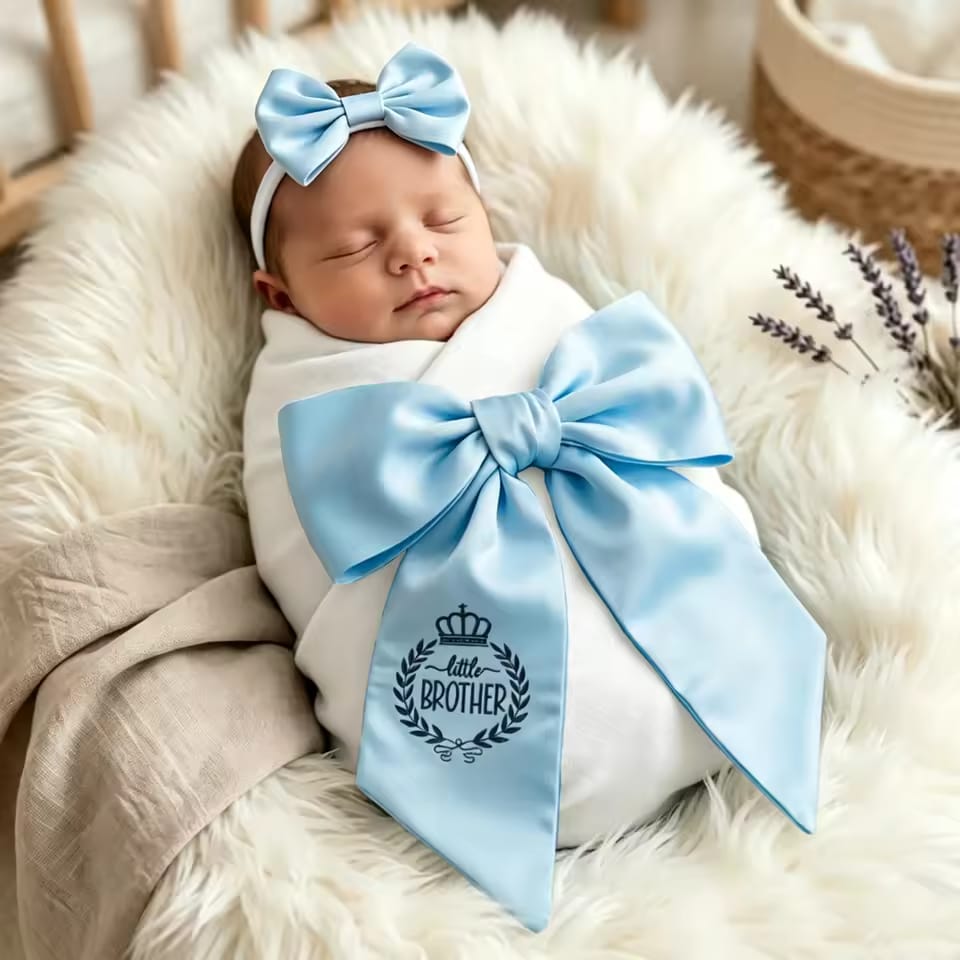 Newborn Swaddle Blanket & Headband Set – Floral Baby Wrap Gift for Girls