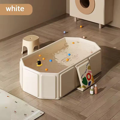Foldable Baby Bathtub – Large Collapsible Infant Tub with Temperature Sensor