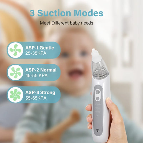 Baby Nasal Aspirator Electric – USB Rechargeable 3 Mode Infant Nose Cleaner