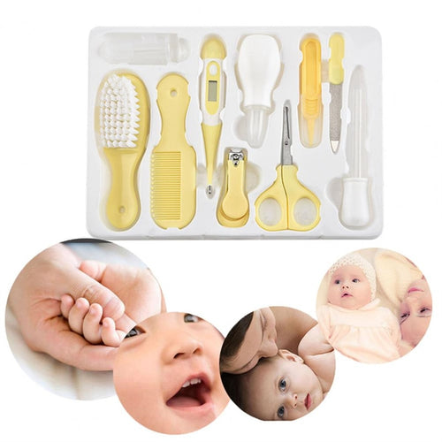 Baby Grooming Kit – 10 PCS Newborn Care Set Nail Clipper Brush Comb & Scissor