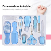 Baby Grooming Kit – 10 PCS Newborn Care Set Nail Clipper Brush Comb & Scissor