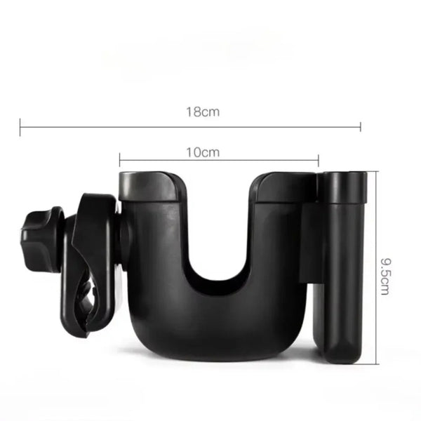 Stroller Cup Holder with Phone Holder – Universal Baby Pram Bottle Organizer